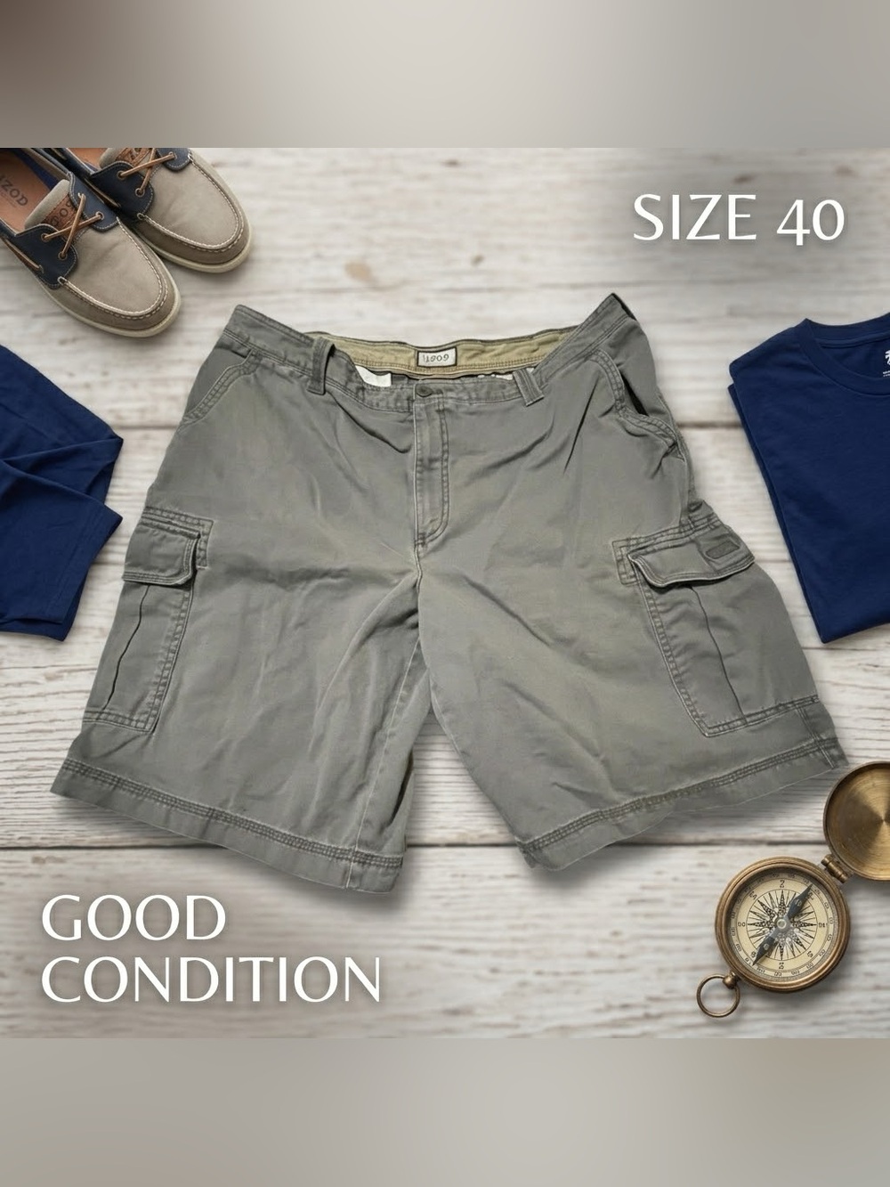 Izod Men's Cargo Shorts — Gray